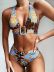 Bikini con estampado de cintura alta Bikini con cuello halter Traje de baño dividido para mujer Bikini de traje de baño caliente NSDA1015