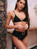 Hot Bikini High Waist Pure Color Black Bikini Ladies Split Swimsuit NSDA1016