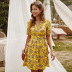 floral skirt spring and summer style mid-length dress NSKA1044