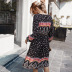 bohemian holiday style spring and summer new long-sleeved printed dress  NSKA1050