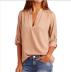 Collar Chiffon Shirt Solid Color Shirt Loose Top T-Shirt NSYF1066