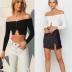 autumn new women s long-sleeved strapless sexy knitted top sweater T-shirt NSYF1089