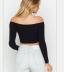 autumn new women s long-sleeved strapless sexy knitted top sweater T-shirt NSYF1089