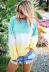 Sweater Rainbow Gradient Print Long-Sleeved T-Shirt Top Sweater NSYF1090