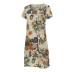 women s summer new printed short-sleeved V-neck casual dress NSYF1094