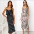   Ladies Fashion Polka Dot Print Sling V-neck Dress Set NSYF1097