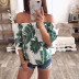fashion new printed one-shoulder top T-shirt  NSYF1105