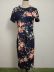 ladies fashion new printed bouquet waist short sleeve round neck dress NSYF1139