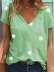 camiseta de manga corta con estampado novedoso para mujer NSYF1143