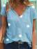camiseta de manga corta con estampado novedoso para mujer NSYF1143