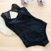 Korean lace ruffled black one-piece swimsuit fashion sexy backless triangle swimsuit NSHL1165