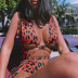 new one-piece bikini leopard print hollow strap swimsuit NSDA1275