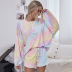   comfortable breathable long-sleeved tie-dye home wear two-piece ladies suit NSDF1281