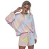   comfortable breathable long-sleeved tie-dye home wear two-piece ladies suit NSDF1281