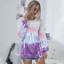   new round neck tie-dye sweater women long-sleeved pullover sports loose top  NSDF1283