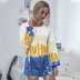   new round neck tie-dye sweater women long-sleeved pullover sports loose top  NSDF1283