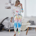 autumn and winter new style tie-dye printed sweater two-piece women s fashion sports suit NSDF1285
