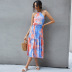 summer new fashion hot style sexy bandage strapless bow tie-dye dress NSDF1291