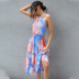 summer new fashion hot style sexy bandage strapless bow tie-dye dress NSDF1291
