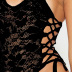 estilo de la playa del traje de baño de una pieza negro de una pieza del cordón elástico de las mujeres calientes de la venta NSDF1313