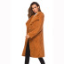 Abrigo largo de lana para mujer solapa con capucha bolsillo vertical paño de lana NSDF1314