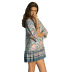 spring and summer new women s mid-sleeve loose V-neck printed dress fashion wholesale NSDF1332