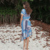 moda de primavera irregular playa traje casual traje de dos piezas falda NSDF1333