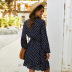 fashion women s spring and summer long-sleeved polka dot rayon dress NSKA1336