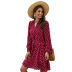 fashion women s spring and summer long-sleeved polka dot rayon dress NSKA1336