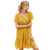 Falda independiente de vestido suelto de color sólido de verano para mujer NSKA1340