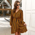 fashion women s striped dress new autumn long sleeve skirt NSKA1342