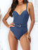 Hot selling fashion women s one-piece swimsuit steel plate solid color belt one-piece swimsuit NSZO1361
