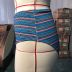 Nadadores delgados impresos a rayas de cintura alta de moda vendedora caliente NSZO1370
