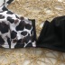 Venta caliente patrón de leopardo negro costura profundo V soporte de acero sexy bikini de triángulo dividido NSZO1374