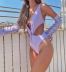 Bikini vendedor caliente de una pieza traje de baño de playa en V profundo hueco sexy NSZO1377