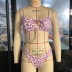 traje de baño triángulo de las señoras de la correa del pecho del bikini de la impresión de la piel de serpiente rosa del nuevo estilo NSZO1383