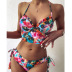 New hot style split swimsuit pink dyed bikini ladies swimwear NSZO1389