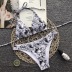 hot ink print marble pattern bikini triangle split swimsuit  NSZO1395