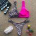 hot sale split stitching sexy gathered triangle leopard bikini NSZO1400