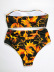 hot sale ladies split black printed bikini quick-drying high waist swimwear NSZO1410