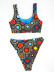 hot models ladies split retro printed bikini beach swimwear  NSZO1411