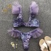 traje de baño de la playa del bikini dividido de la reunión de la impresión de la piel de serpiente de la malla de la venta caliente NSZO1419