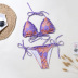 hot sale ladies split printing tether sexy gather bikini NSZO1420