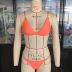 bikini de cadena de estilo caliente traje de baño dividido de color sólido sexy NSZO1424
