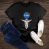 women s comfortable short-sleeved tops women s T-shirt NASA space NSSN1449