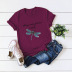 dragonfly letters comfortable short-sleeved T-shirt NSSN1474