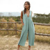  fashion women s V-neck strap sexy solid color jumpsuit NSDF1479