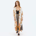 summer women s fashion printed cardigan loose casual beach vacation cover gown NSDF1483