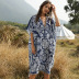 Summer fashion silk velvet sunscreen clothing mid-length bat sleeve NSDF1485