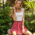 hot high-waist ruffled small floral love skirt beach skirt NSDF1487